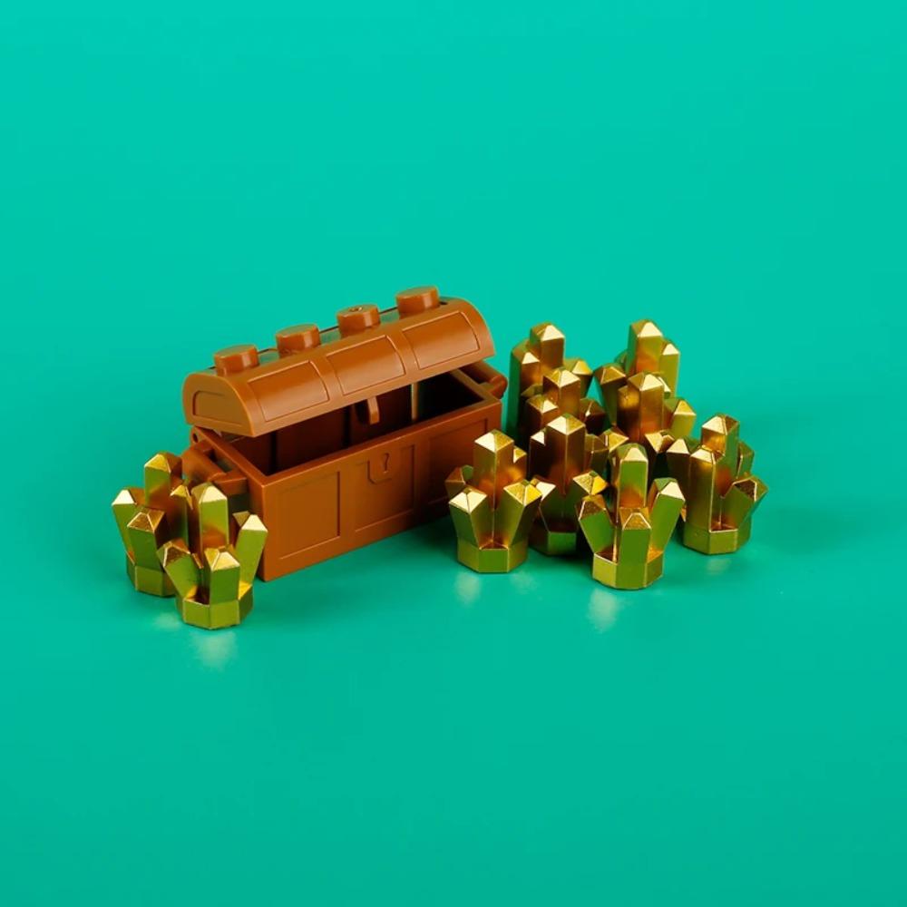 MOC Precious Deposits Building Blocks Treasure Pirate Map Gold Ore Silver Brick Box Diamond Bricks Toys Gift