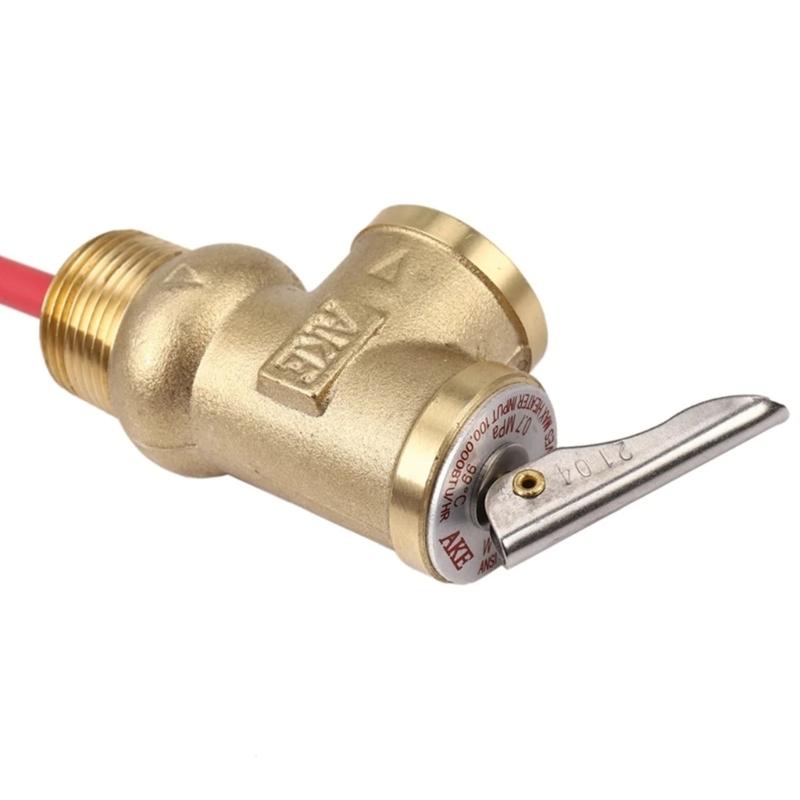 High Pressure Solar Water Heater Component Brass Texture 0.7Mpa Safety Valves Suitable for Home and Small Business Use