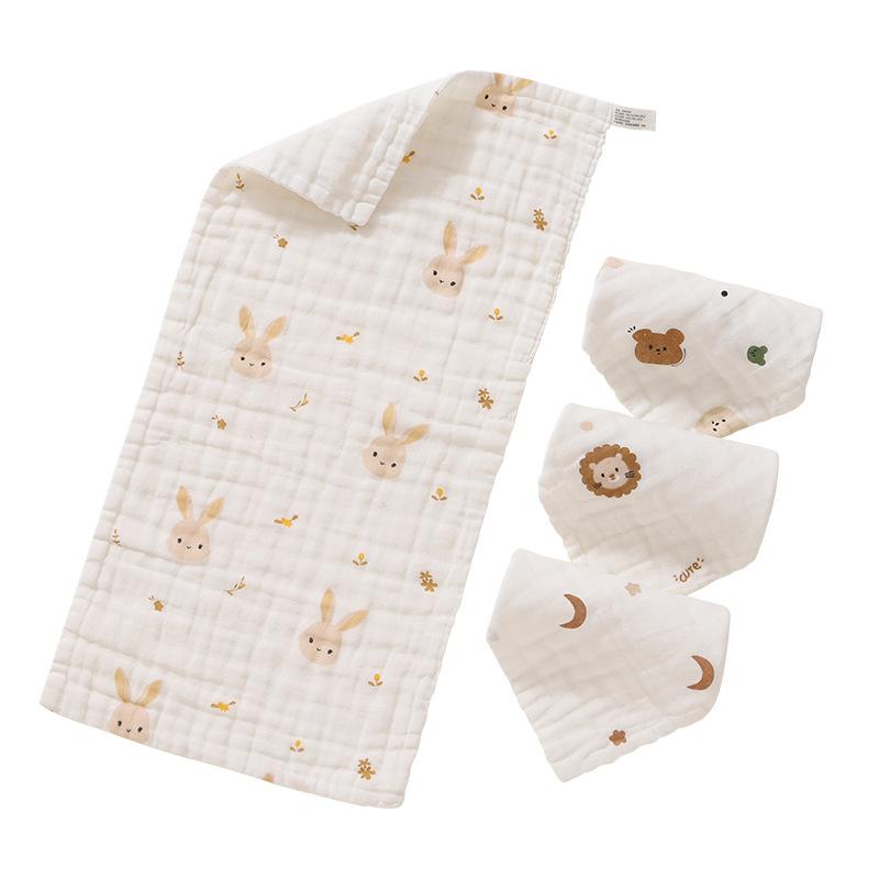 Baby Cotton Muslin Towel Bib Newborn Ultra-Soft Cotton Square Towel Baby-Specific Face Wash Towel Gauze Towel for Children