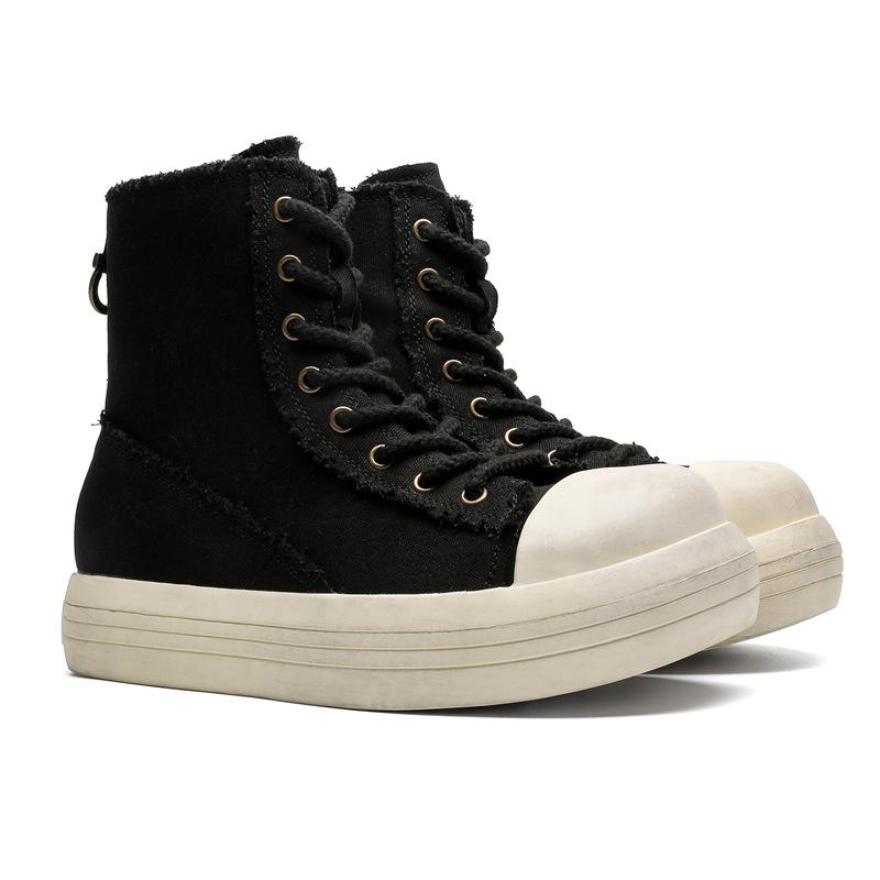 3369 Mickey Big Head Shoes for Men and Women Couples Niche High-top Canvas Shoes Autumn and Winter New Thick-soled Heightening Shoes