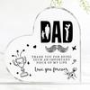 2D Flat, Engraved Heart Acrylic Plaque for Dad - Retro Suitable for Dad/Husband from Daughter Son, Name/Text Gift for Father's Day, Birthday, Christma