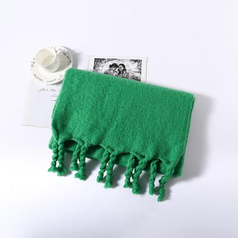 Spring, autumn and winter new solid color knotted beard scarf versatile outer warm scarf shawl