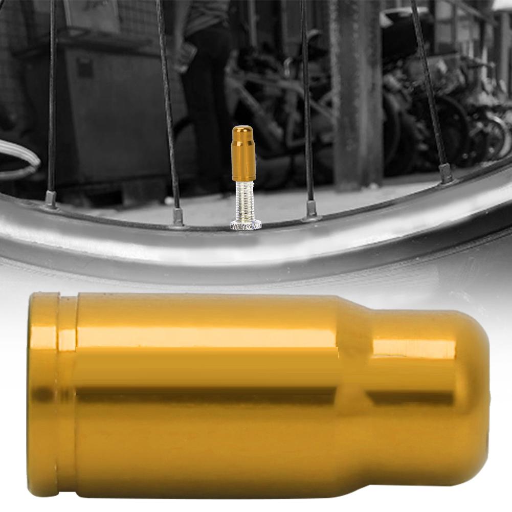 50pcs Aluminum Alloy Anodized Bike Tire Presta Air Valve Anti dust Cover Caps (Gold)