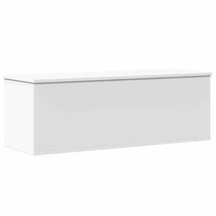 VidaXL Boîte de rangement blanc 102x35x35 cm bois d'ingénierie, boîte à couvertures, coffre de rangement, boîte de rangement 840688