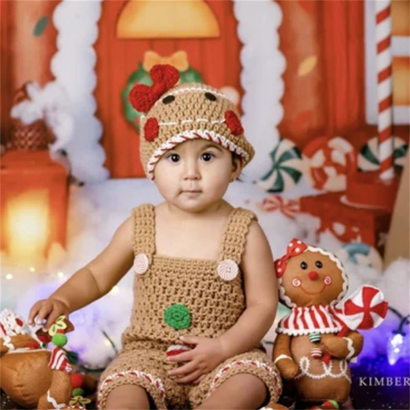 Νέο Χειροποίητο Κροσέ Καπέλο Ξωτικού Καπέλο Ξωτικού για Γονέα-Παιδί Χριστουγεννιάτικο Καπέλο Μόδας