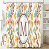 Vintage Bathroom Shower Curtain Floral Design with Letter Personalization for Home Decor Customizable Size Available On AliExpre