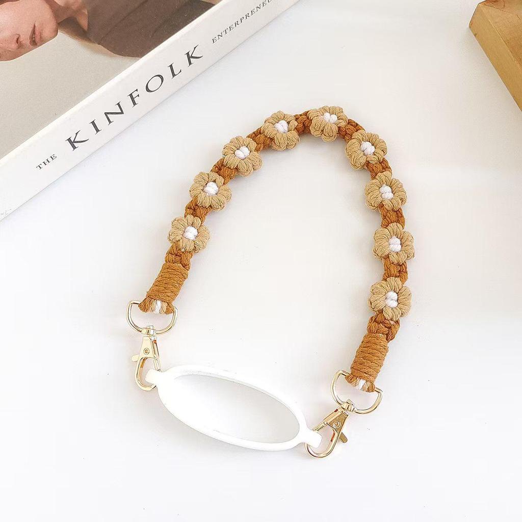 Handmade Daisy Woven Water Bottle Lanyard Strap