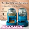 New Large-capacity Pet Automatic Feeder Dog Cat Puppies Feeder Bowl Drinking Fountain Automatic Feeder Set Gravity Feeder Grain Storage Bucket