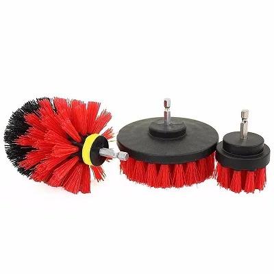 3Pcs Drill Brush Attachment Set Cordless Power Scrubber Brushes Multifunctional Cleaning Tools For Bathroom & Household Use