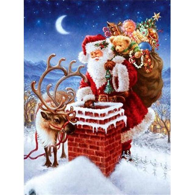 DIY 5D Full Drill Diamond Painting Santa Claus Embroidery Cross Stitch Mosaic Home Decor Gift