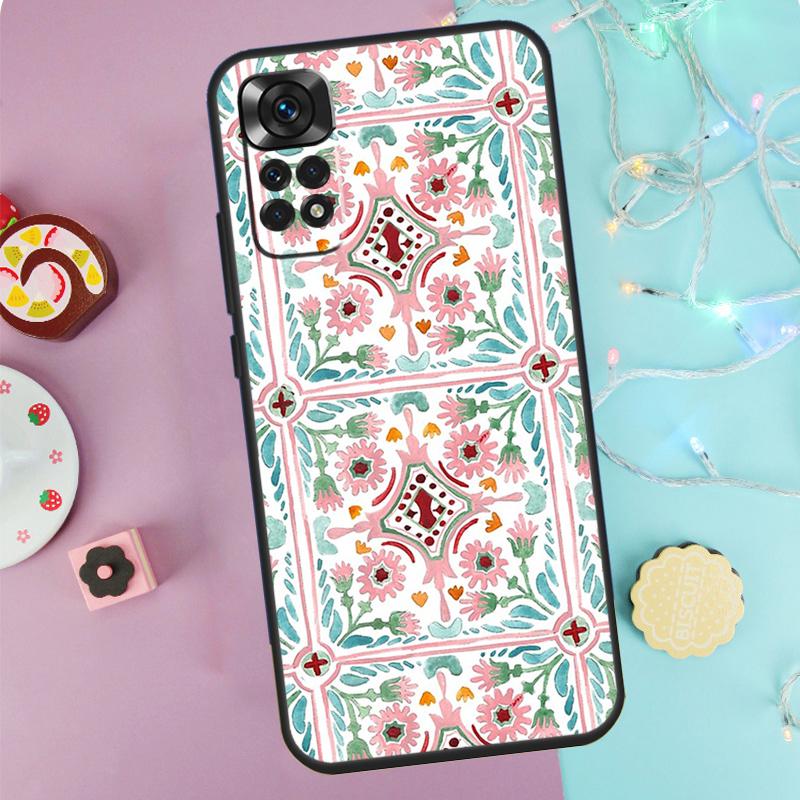 Moroccan Pattern Case For Xiaomi Redmi Note 13 Pro 14 9 10 11 12 9S 10S 11S 12S Redmi 14C 10C 12C 13C Cover