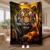Majestic Tiger, Wildlife Lover Gift, Soft Fleece Blanket, Realistic Animal Print, Cozy Home Decor, Multi-Purpose Warm Throw