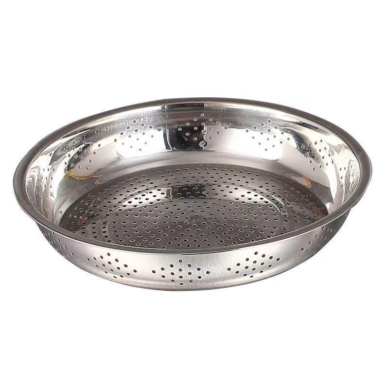 Extra Thick Stainless Steel Colander Steamer Basket with Flat Bottom and Fine Mesh Sieve