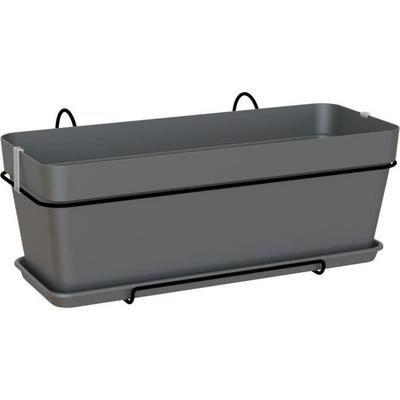 ARTEVASI CAPRI Planter Kit - 50cm Anthracite - 50.2 X 28.5 X H20.7 Cm - 1.54L