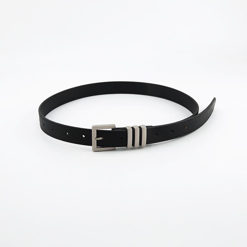 Buckle Polished Metal Womens Belt In Solid Color Versatile Paired With Jeans