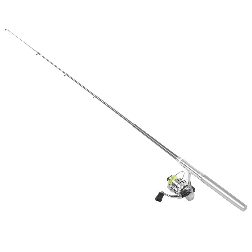Portable   Pen Shape Fishing Rod Pole   Retractable Fishing Rod with Reel Wheel