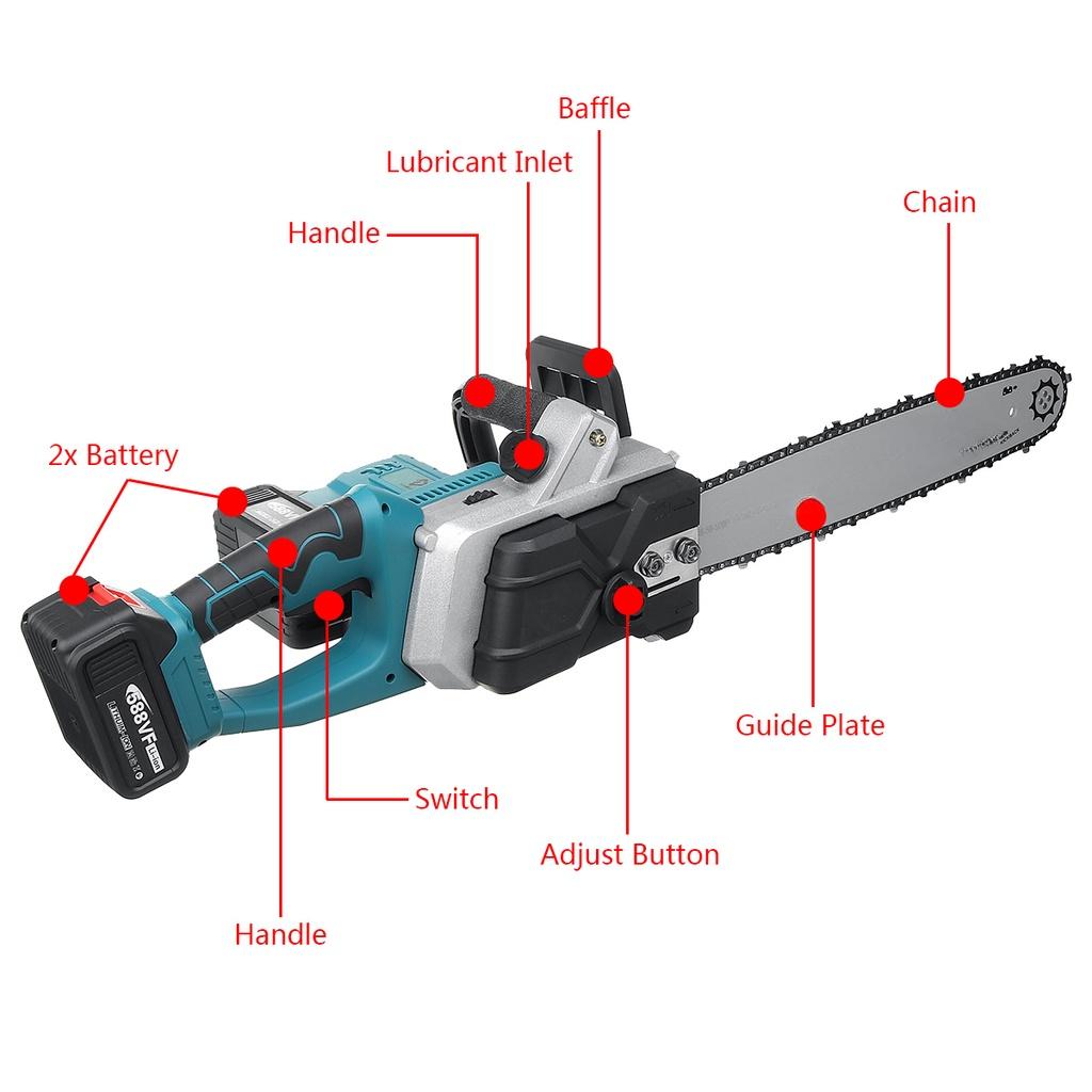 588vf 16 Inch Drujba Electrică Motor Electric Fără Perii Prelucrarea Lemnului Lanț Drujbă Fără Fir pentru Baterie 2500W