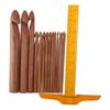 Jumbo Crochet Hooks Wood Crochet Hooks Bamboo Brown Knitting Needle Crochet Needles for Knitting Scarves