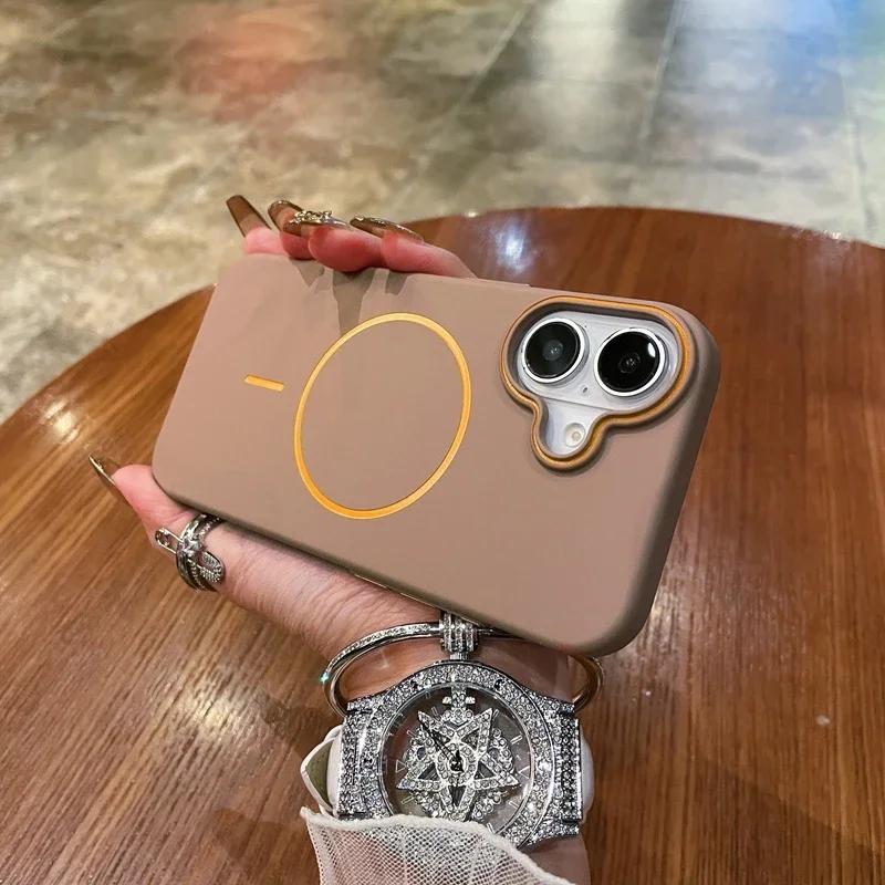 Luxury Matte Skin Hard PC Magsafe Case for iPhone 16 Pro Max 14 15 Plus 12 13 15 Pro Max Wireless Charging Magnetic Cases Cover