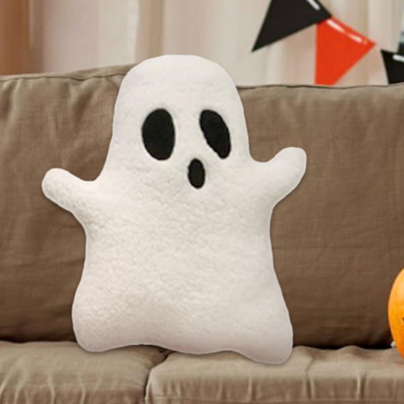 32cm Cute Halloween Pillow Stuffed Ghost Throw Pillow Soft Cartoon Ghost Doll Toy Stuffed Plushie Home Halloween Decorations