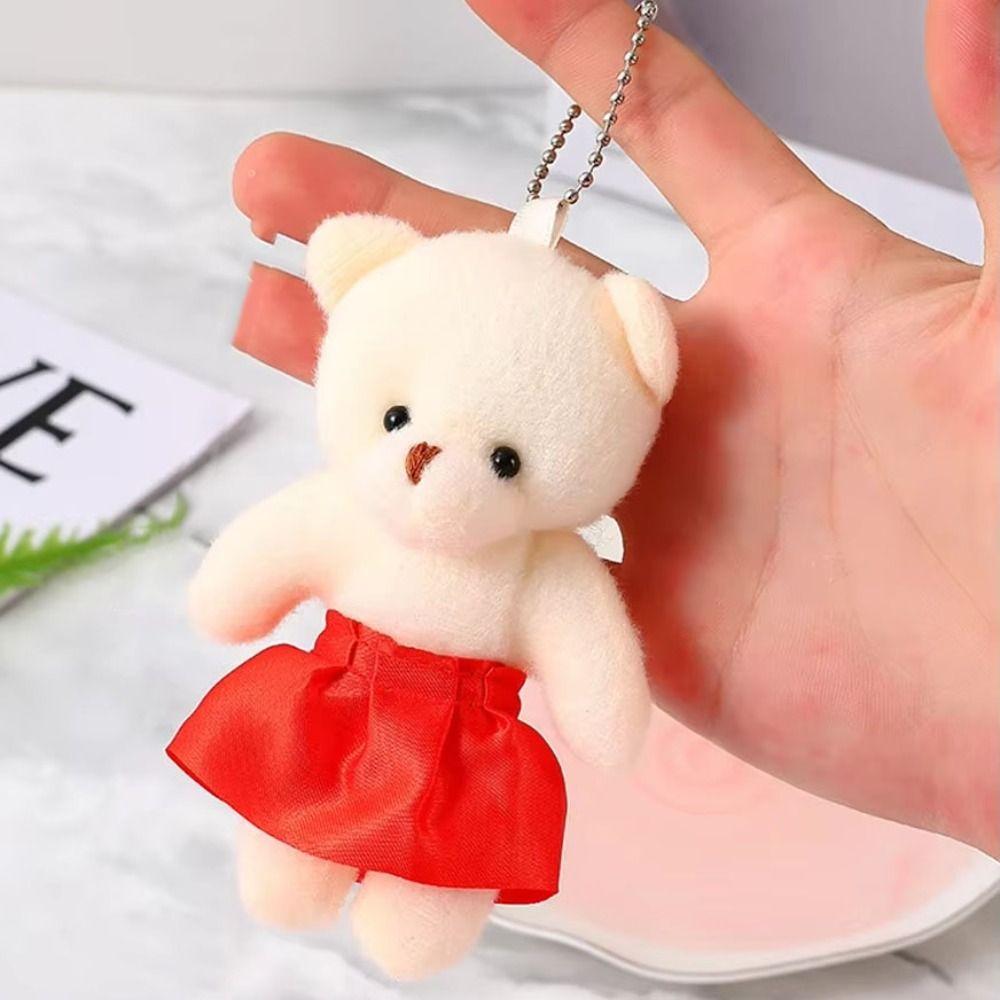 10pcs/set Cartoon Bear Plush Keychains Toys Plush Doll Mini Bear Plush Toy  Girlfriends