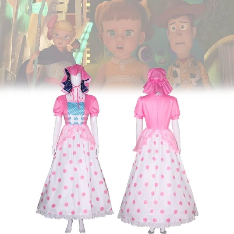 Bo Peep Pink Dress Premium Cosplay Costume For Halloween And Performances