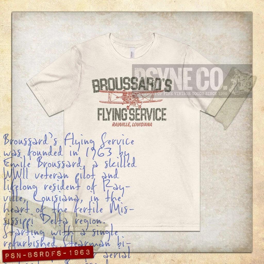 Broussard’s Flying Service 1963 Vintage Men s T shirt S