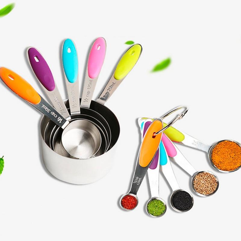 5PCS/Set en Acier Inoxydable Measuring Tasses et cuillères Set cuisine cuisson Gadget 5PCS/Set en Acier Inoxydable Measuring Tasses et cuillères Set cuisine cuisson Gadget