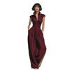 Hot-selling Women's Clothing New Long Dress Waist Sleeveless Solid Color V-neck Dress