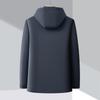 Men's Winter Hooded Jacket with Detachable Goose Down Liner - Warm Casual Outerwear for Middle-aged Dads