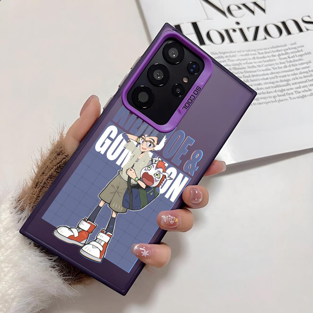

Classic Anime D-Digimon Phone Case For Samsung Galaxy S25 S24 S23 S22 S21 Ultra Plus 5G Shiny TPU Shockproof Cover Gift Galaxy S21 5G