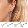 Multiple Color Stainless Steel Nose Studs Set 4Pcs 3 Shank Designs 7mm Post Length Comfortable Piercing Jewelry