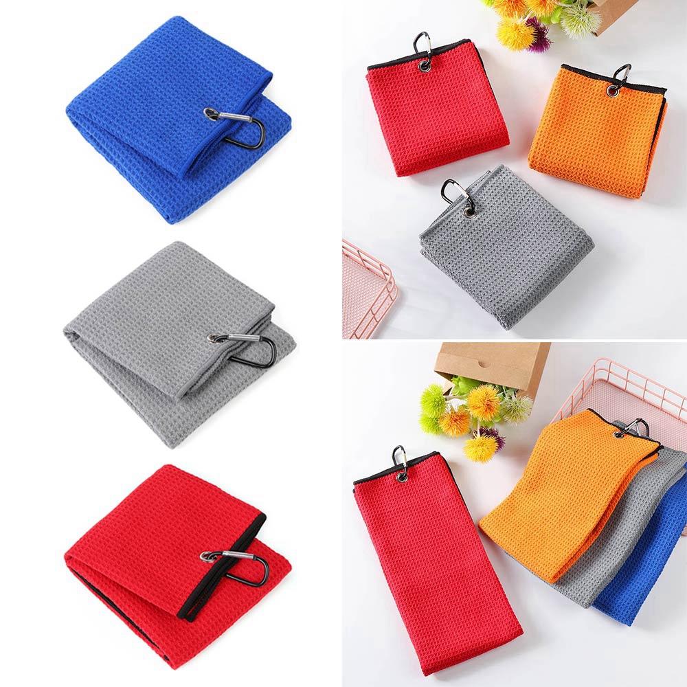 Balls Hands High Water Absorption Cleaning Towels With Carabiner Hook Golf Towel Cleans Clubs