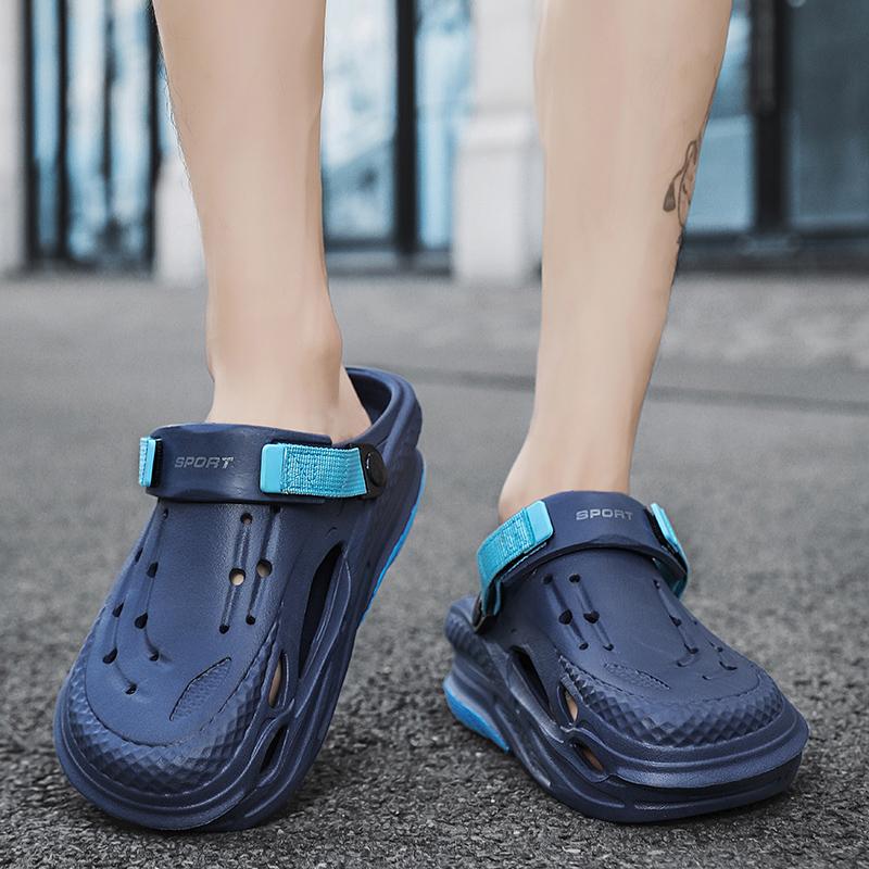 Summer Casual Sandals Shoes Men's All-match Wear-resistant Shoes Fashion Sandals Shoes for Men Men's Beach Baotou Sandals Hollow Breathable Mesh Shoes