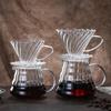 Vertical Stripe Borosilicate Glass Pour-Over Coffee Maker with Scale & Logo Option