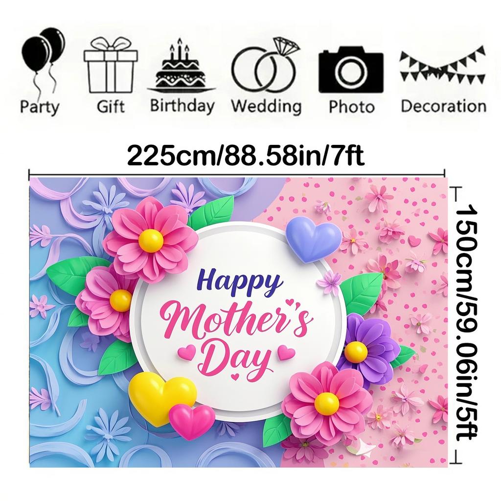 Frohen Muttertag Blumenhintergrund - Rosa & Lila Blumendesign für Fotostudios, Geburtstage, Jubiläen und Ganzjahresnutzung, Muttertagsgeschenk