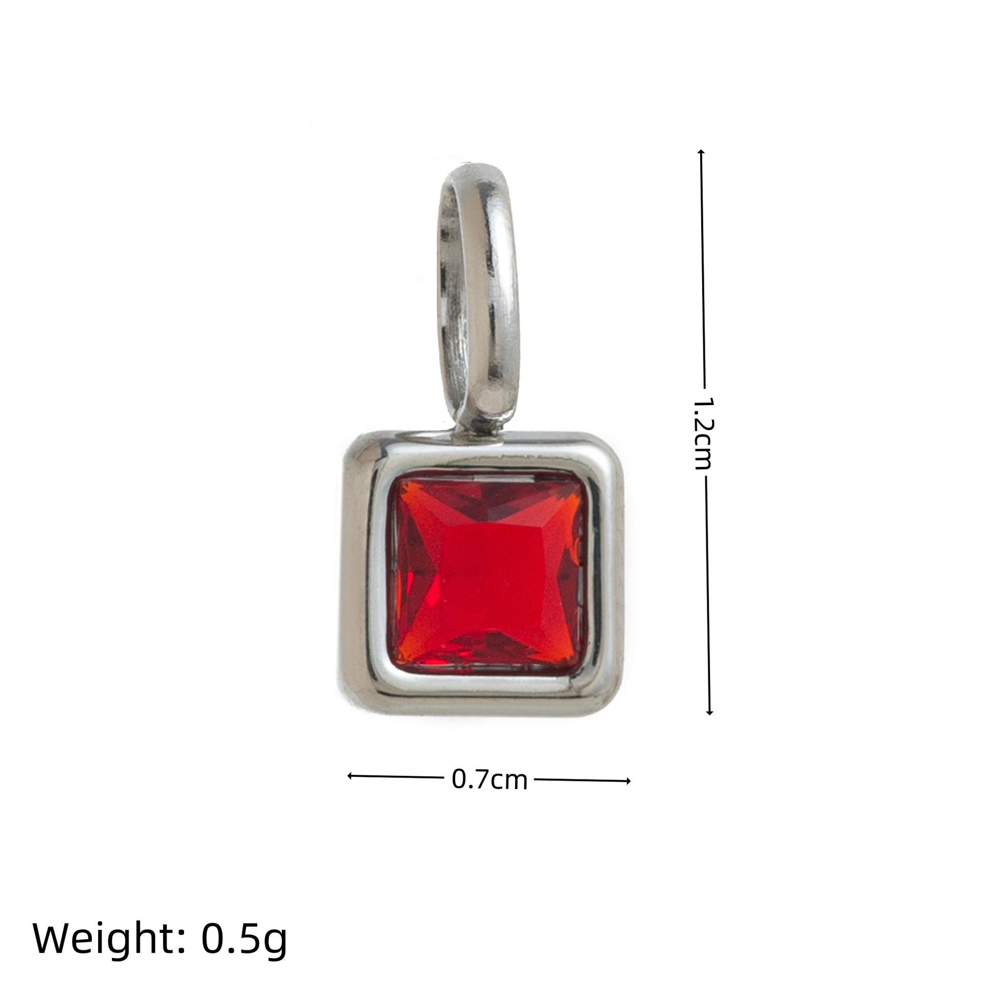 

Color 12 Birthstone Pendant Diy Accessories Necklace Women S 12Th Birthstone Square Color Zircon Pendant Collarbone