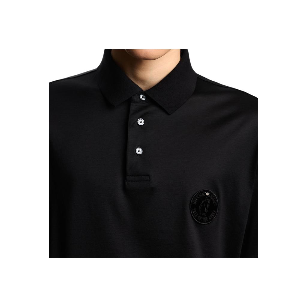 Emporio Armani FW25 Lunar New Year Collection Patch Short Sleeve Button Polo Shirt Men Polo Shirts EM005341-AF10017-UC001