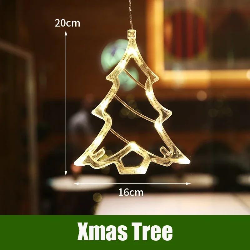 LED Christmas Lights String Decorative Lights Santa Claus Display Window Suction Cup Lights Christmas Tree Colored Lights