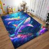 Colorful Sharks Underwater Scene Carpet with Vibrant Coral Design Suitable for use as an anti-slip for living room bedroom sofas