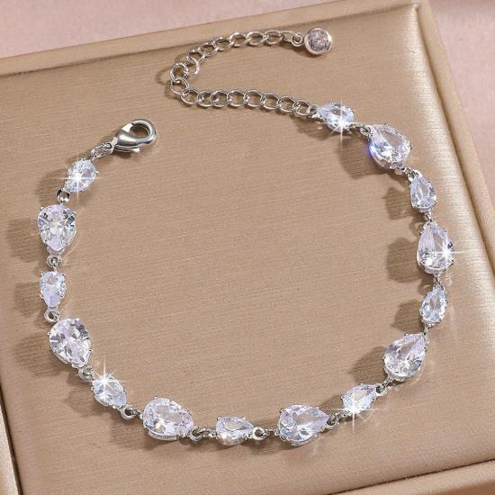 Luxury Gold-Plated Copper Zircon Leaf Bracelet, High Quality Jewelry