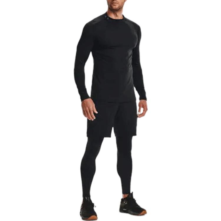 Under Armour ColdGear Long Sleeve Training Sports T-Shirt Men Tops Black 1345703-001