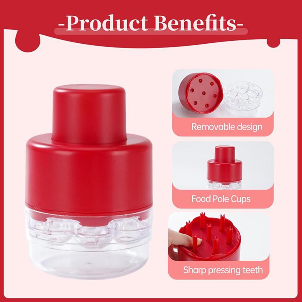 Easy-Press Cherry Pitters 7 Holes Red Date Pitting Remover Olive Seed Squeeze Tool Kitchen Fruit Corer With Splatter Protector