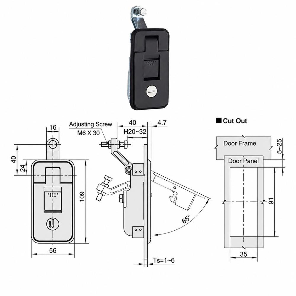 Push Button Access RV Hatch Locks Zinc Alloy Lever Push Button Latches Camper