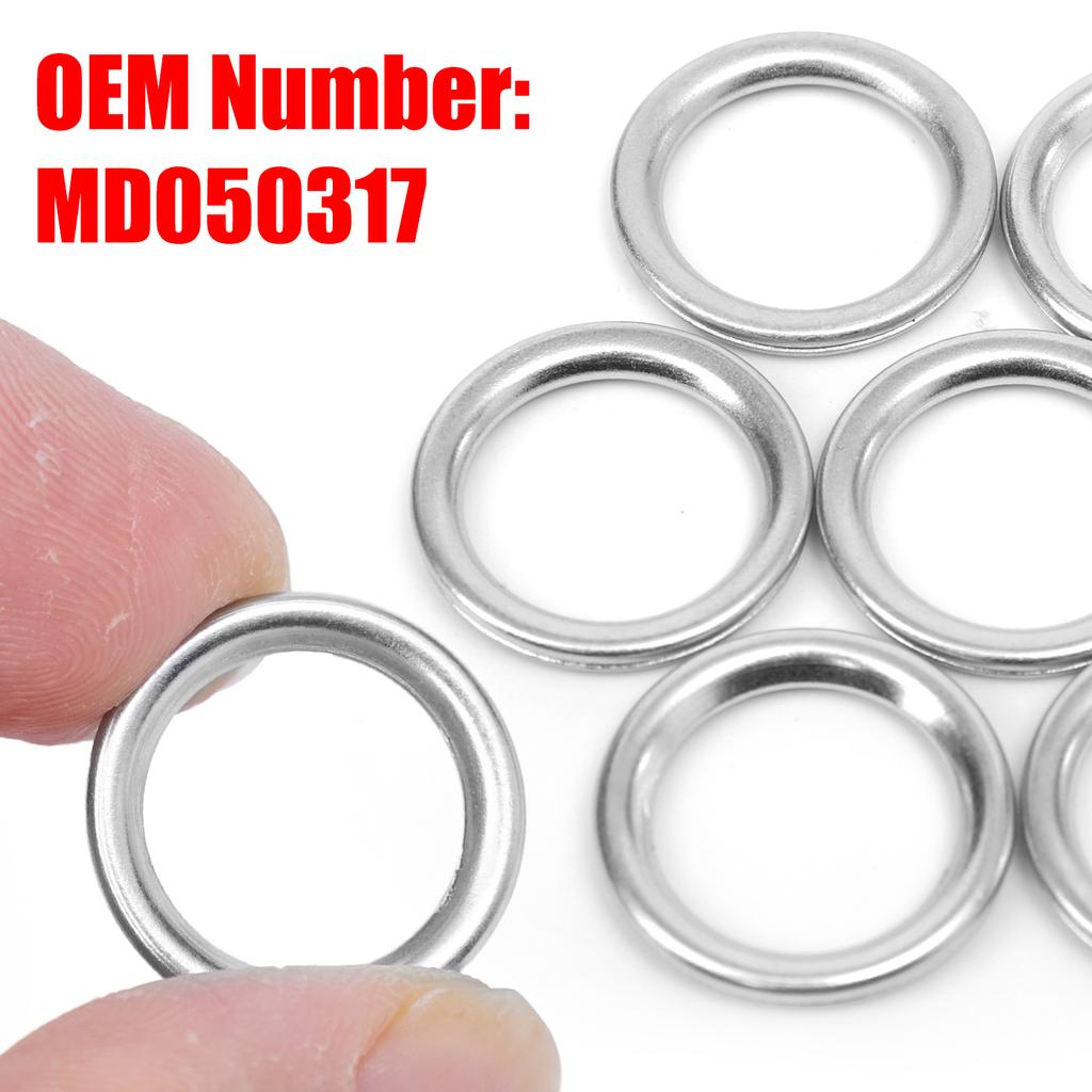 100-10pcs Car Oil Pan Drain Gasket Drainage Bolt Pad Oil Drain Plug Gasket Replaceable Accessories for Hyundai Volvo Mitsubishi