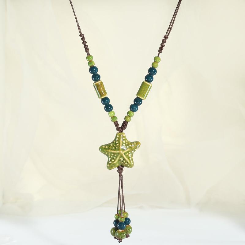 Sun Star Zircon Necklace For Women Vintage Leather Necklace Double Layered Pendant Chain Choker  Jewelry