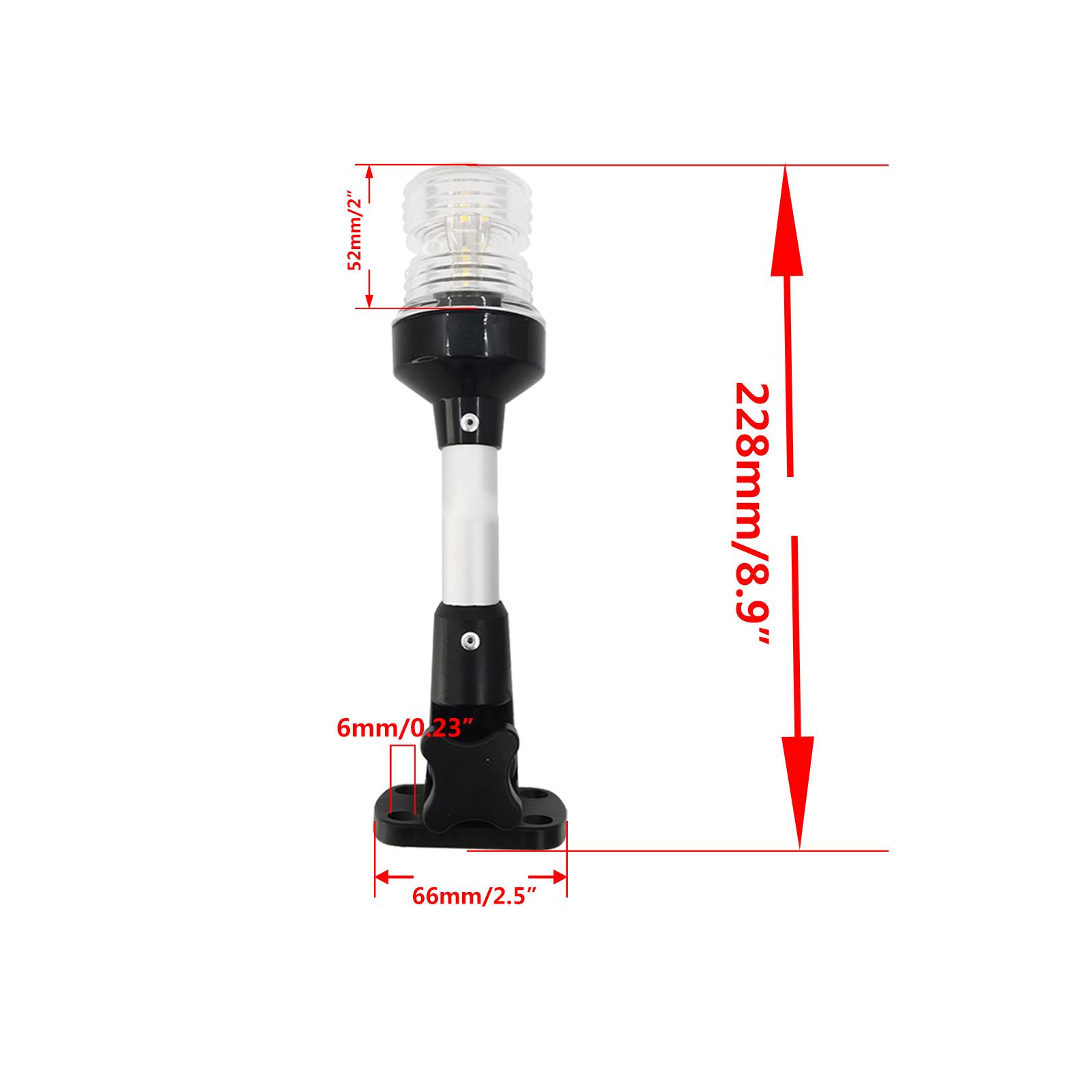 ISURE MARINE Stern Lights for Boats, 12 inch 180° Fold Down Anchor Light, LED Fold Down Boat Stern Light for Pontoon boat 9in