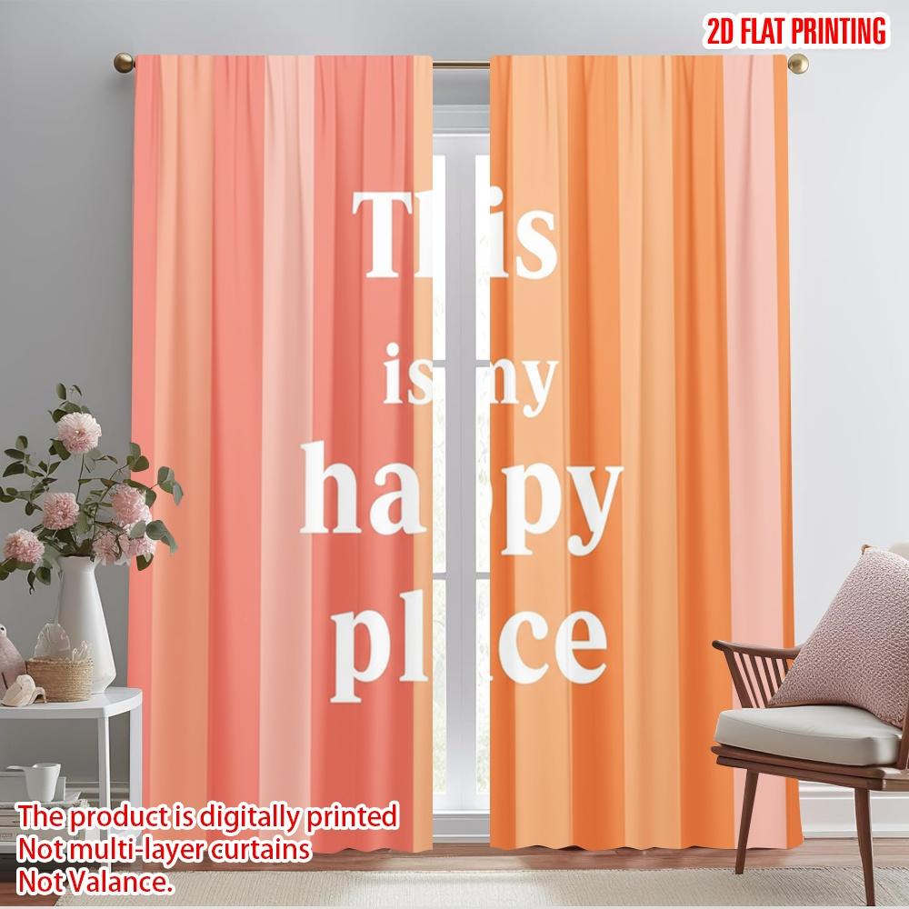 

2pcs 2D flat printing Drapes This is my happy place Fabric Without Electricity 0 for Wall art Party decoration 52.50×116.00 CM 2pcs