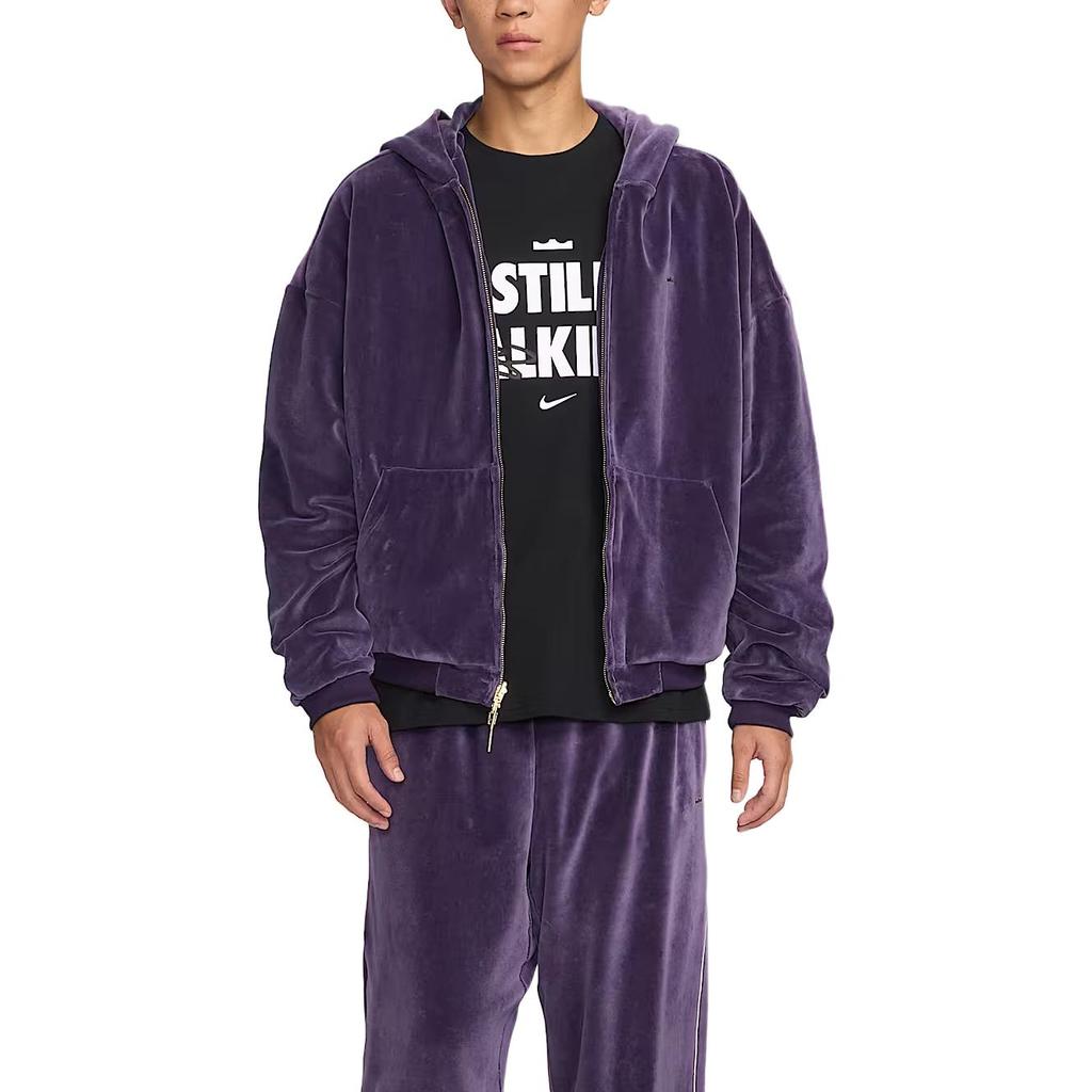 Nike LeBron James Aksamitna Bluza z Kapturem na Zamek do Koszykówki Kurtka Męskie kurtki IM0636525