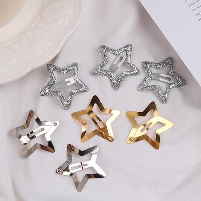 Korean Y2K Silver Star Hairpin - Versatile Metal Five-Pointed Star BB Clip Accessory